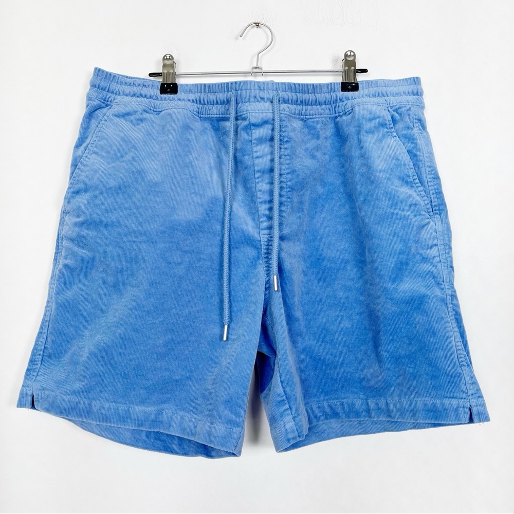 C&C California Men’s Blue Corduroy Drawstring Shorts Size Large‎ Pockets